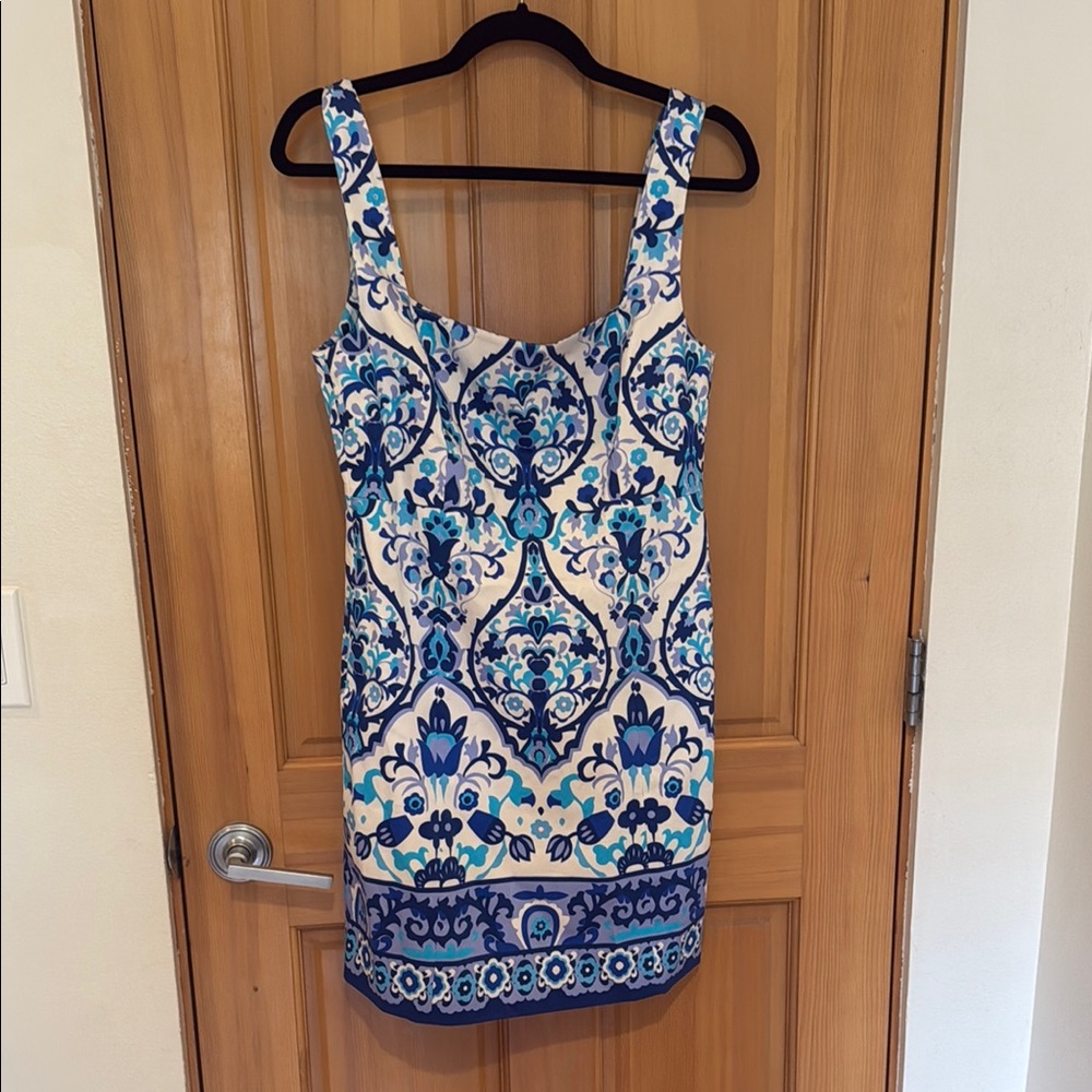 Blue and White Patterned Women's dress by Cara Cara New York nwt